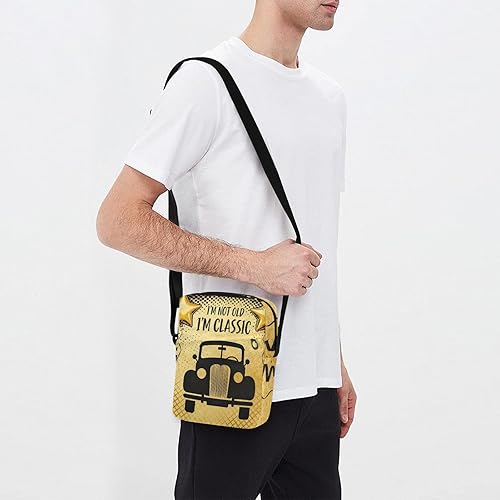 Miniatura 7 de 70s Vintage Trendy Car Gold Black men's messenger bag men's shoulder bag Women's Purses Shoulder Handbag For Travel Adjustable Strap for Casual