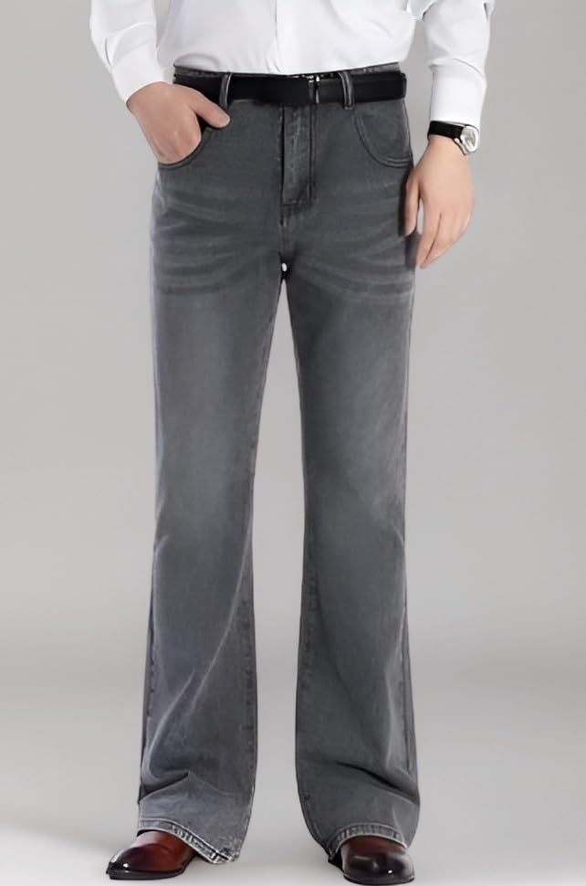Ben Martin Men’s Bell Bottom Jeans || Bootcut Denim Pants || Wide Leg Flared Jeans for Men || High Waist Stretchable Retro Fit || Cotton Jeans for College Casual (0)