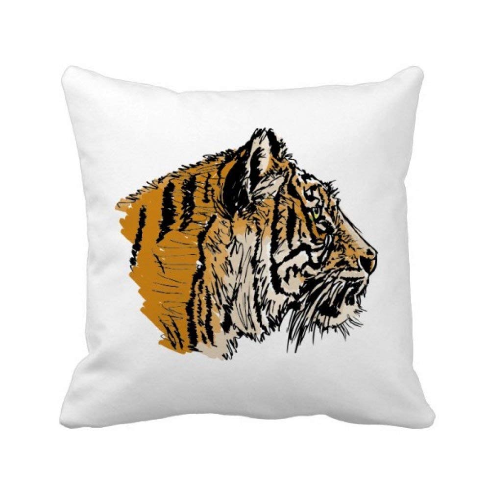Coussin tête de tigre déco canapé salon - Housse oreiller sauvage 40x40
