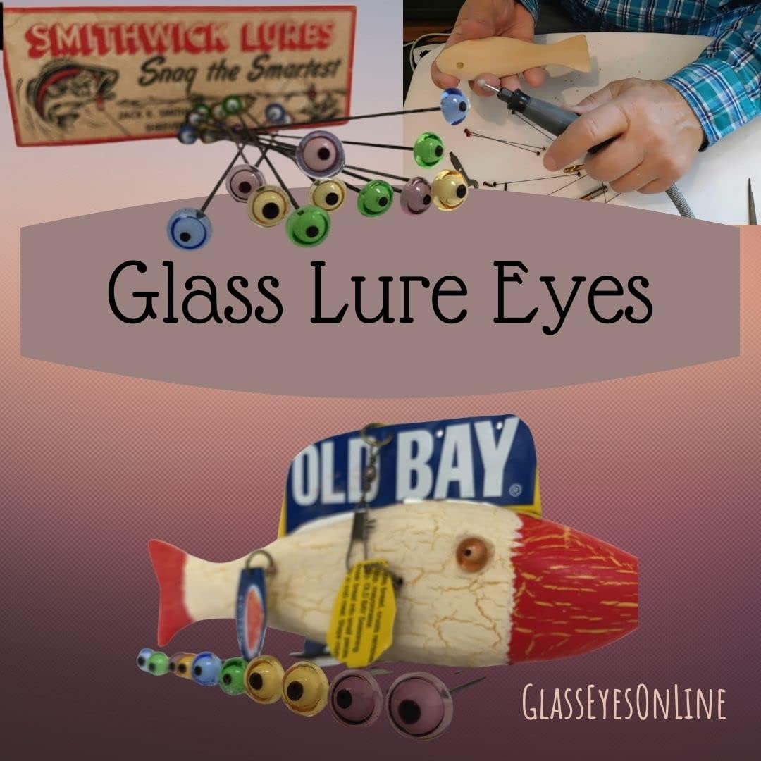 5 Pair Glass Lure Eyes On Wire for Fish Lures, Duck Decoys, Shore Birds, Primitives, OOAK, Teddy Bears, Needle Felting, Arts and Crafts (Red, 5mm)