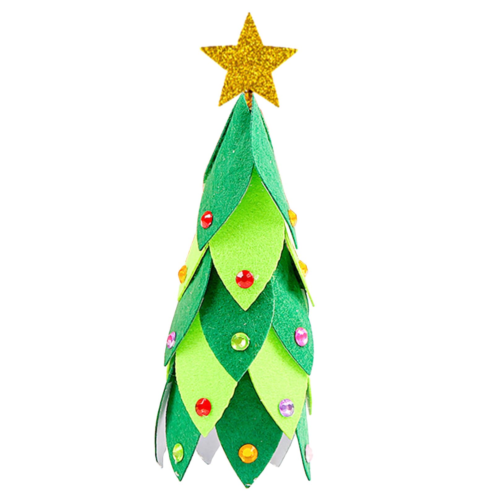 InteDesign Filcowy zestaw choinki, 3D DIY filcowy zestaw choinki, zestaw do majsterkowania z ręcznie wykonanymi ornamentami, filcowa dekoracja choinkowa, upominki na przyjęcie, Boże Narodzenie, sztuka
