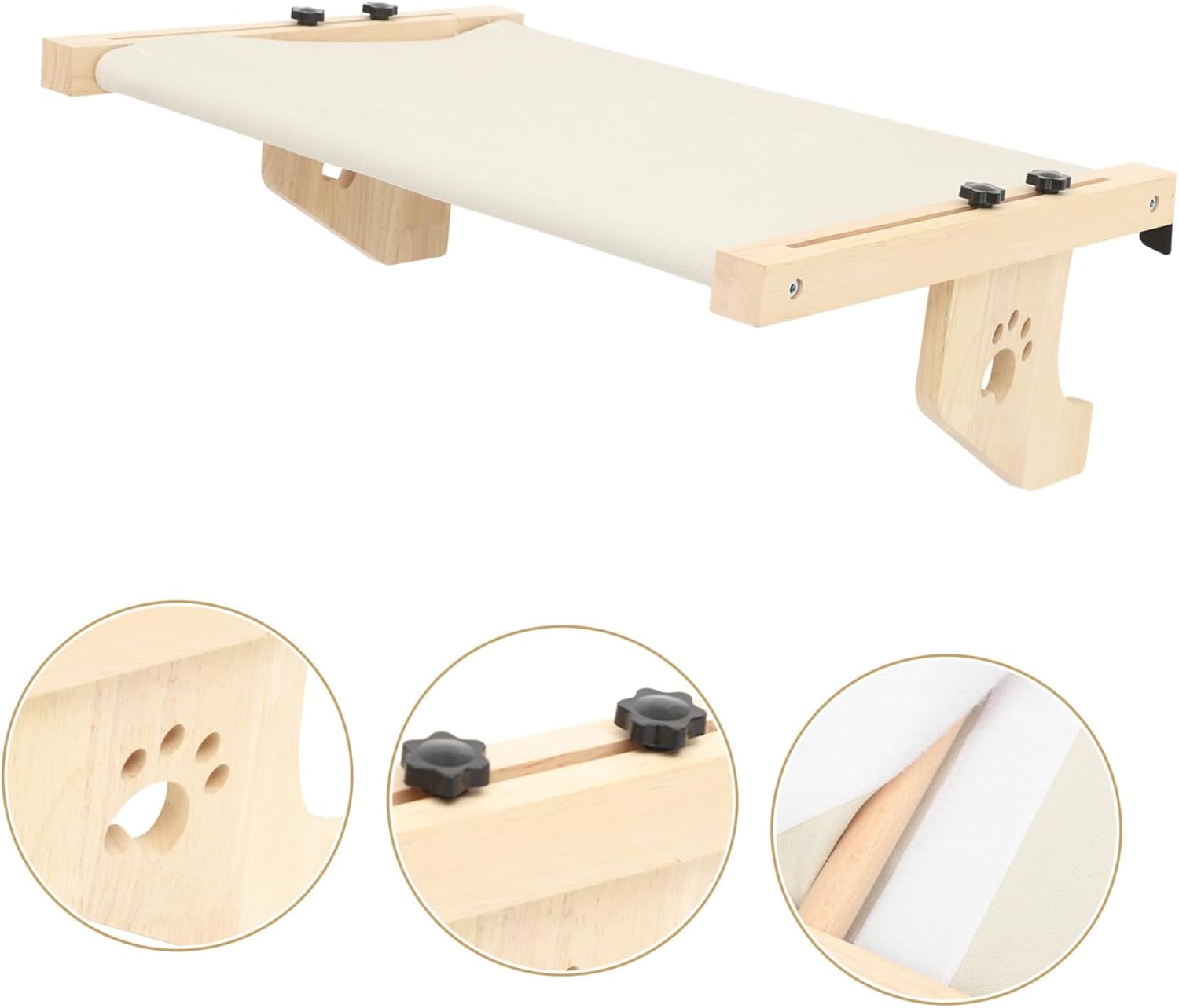 DECHOUS 1 Set Cat Window Perch Thickened Warm Cat Hammock Unique Design with Comfortable Removable Mat Fits Various Windows Cupboards