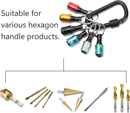 Miniatura 2 de Soporte de broca hexagonal de 14 de pulgada, 6 llaveros de liberación rápida para destornillador de impacto, soporte de puntas de destornillador