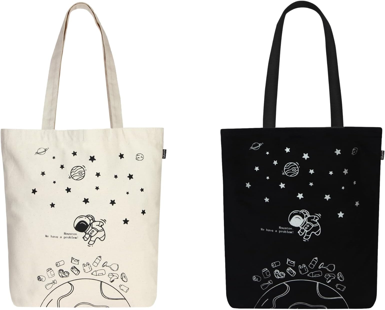 EcoRight 100% Organic Canvas Tote Bag with Zip, Eco-friendly Small Tote Bags for Women for Christmas, Travel, Beach & Shopping