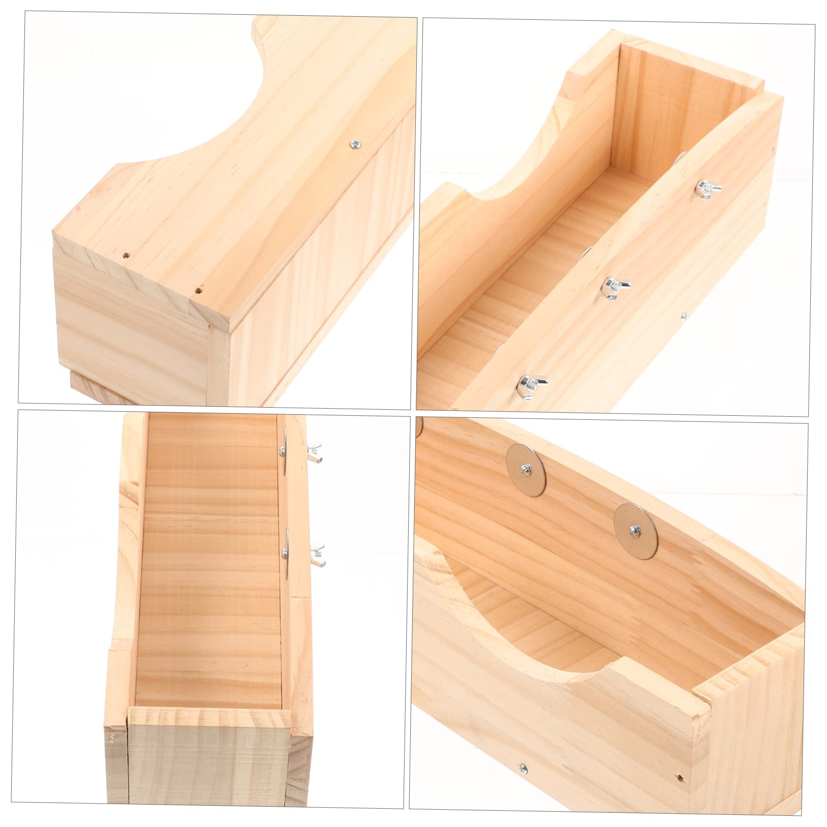 Holz Futterautomat für Hamster und Kaninchen mit Fixator | Nutdesign, zur Befestigung Am Käfig, Einfache Montage für Kleintierhaltung