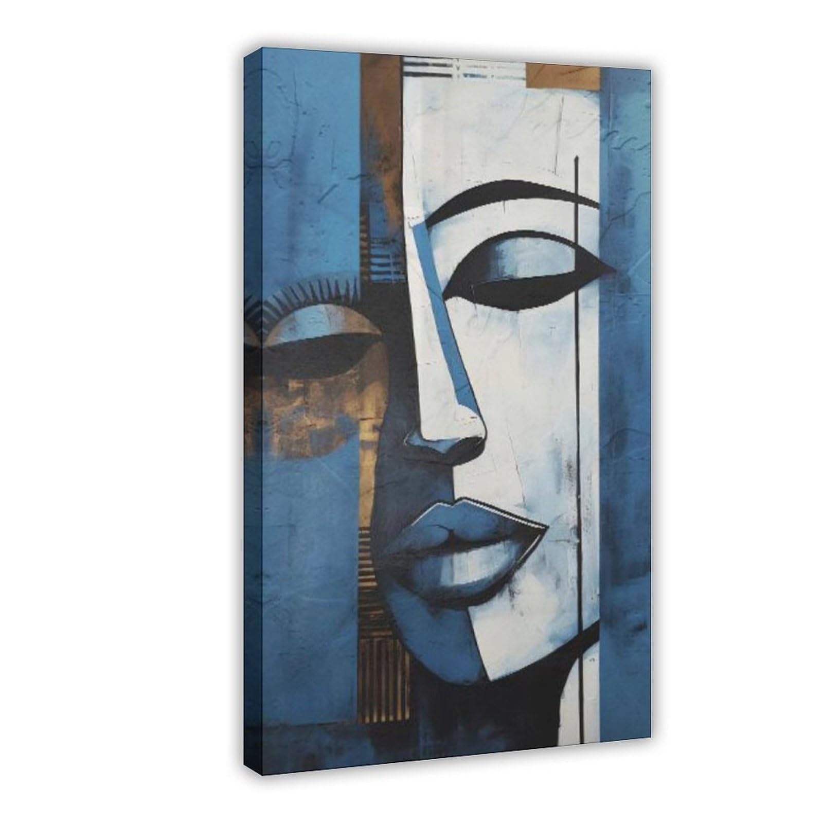 Utgn Women's Navy Blue Gray Canvas Poster Bedroom Decor Landscape Decor Gift 24X36inch(60X90cm)