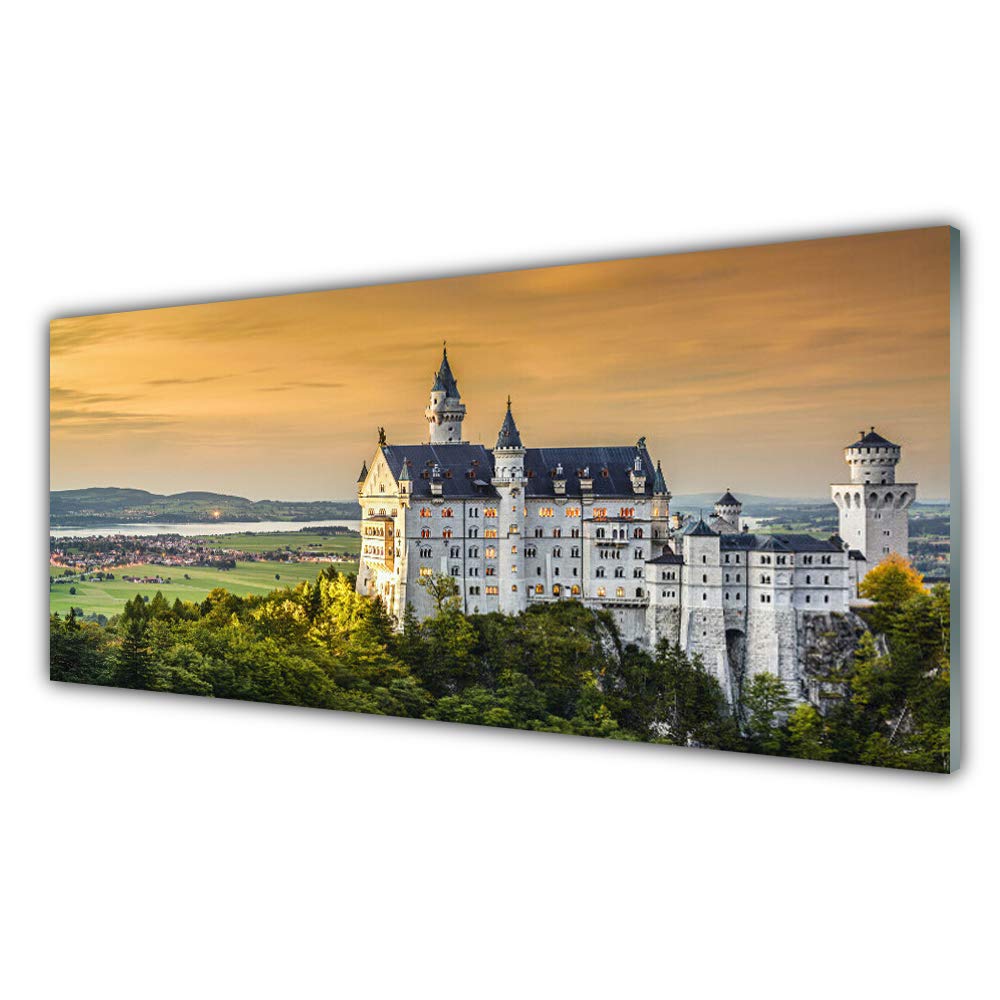 Tableau sur Verre Trempé 125x50cm Tulup - Décoration Murale Moderne Château