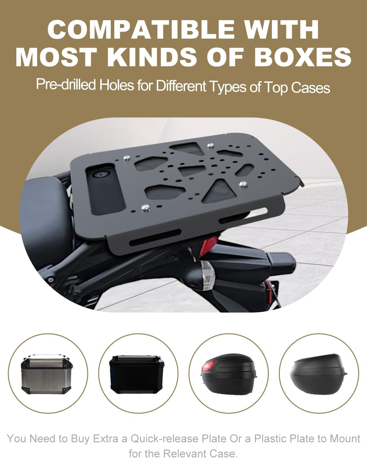 Rear Rack Fit for KLR 650 /Adventure 2022-2026, KLR650 S 2023-2026 | Fit for KLR650 Rear Luggage Rack Storage Carrier Tail Cargo Back Rack