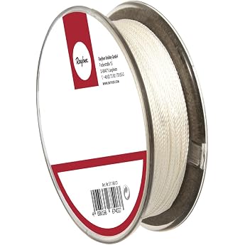 Rayher Natural stringing silk white 100% polyamide 0.33 mm diameter spool 25 m stringing thread for beads bead stringing yarn extremely tear-resistant stable does not fray 8902202