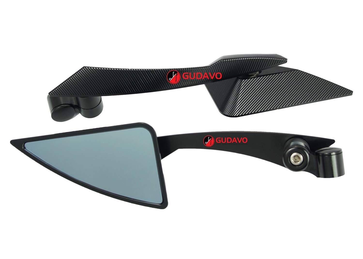 Motorcycle Full Aluminum Triangle Rear View Side Mirrors M8 M10 CNC Mirrors Black For Aprilia Tuono/Mana/Dorsoduro/Shiver/Pegaso/SXV/Scarabeo/Sportcity / SR50R (Mirror Style 1)