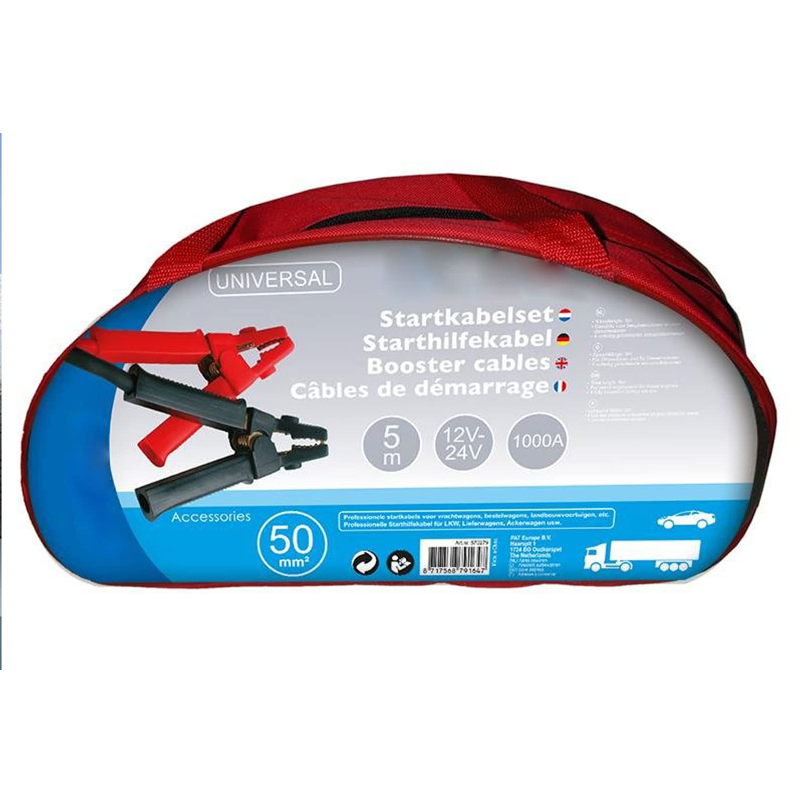 Cable de arranque de 50 mm², pinzas de 5 m