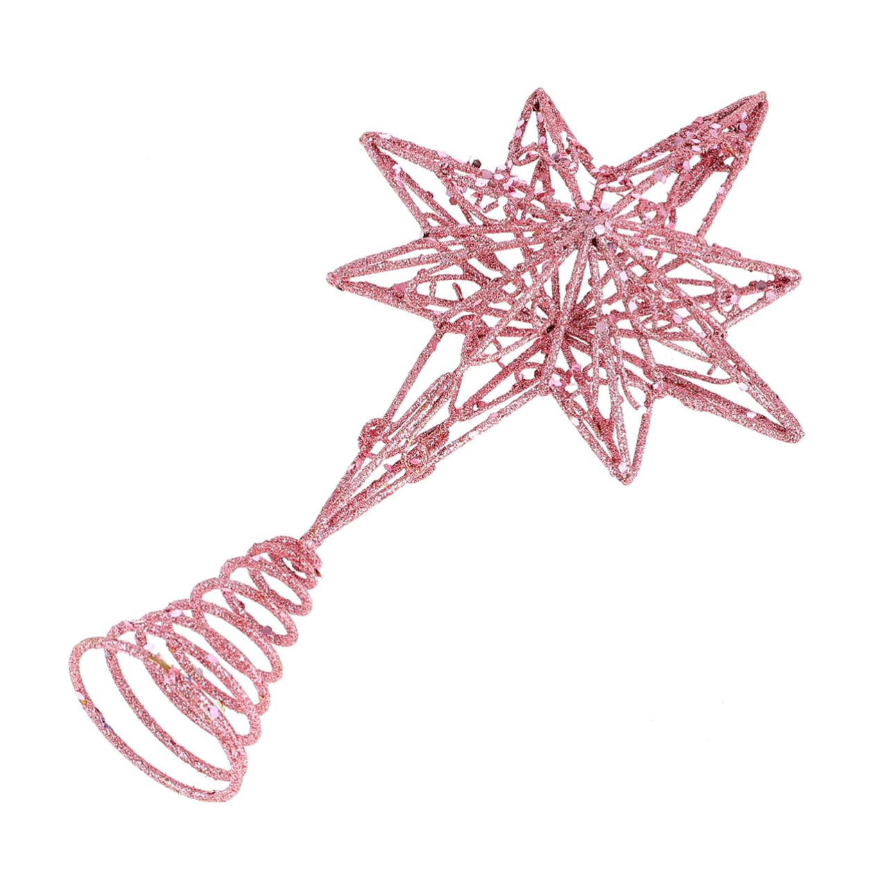 Ciieeo 2 Pièces Étoile de Noël octogonale en Haut du Sapin décor Blanc Dessus de Sapin Scintillant cimier Sapin de Noel Christmas Tree Topper décoration Maison décor de Mariage Ménage 3D