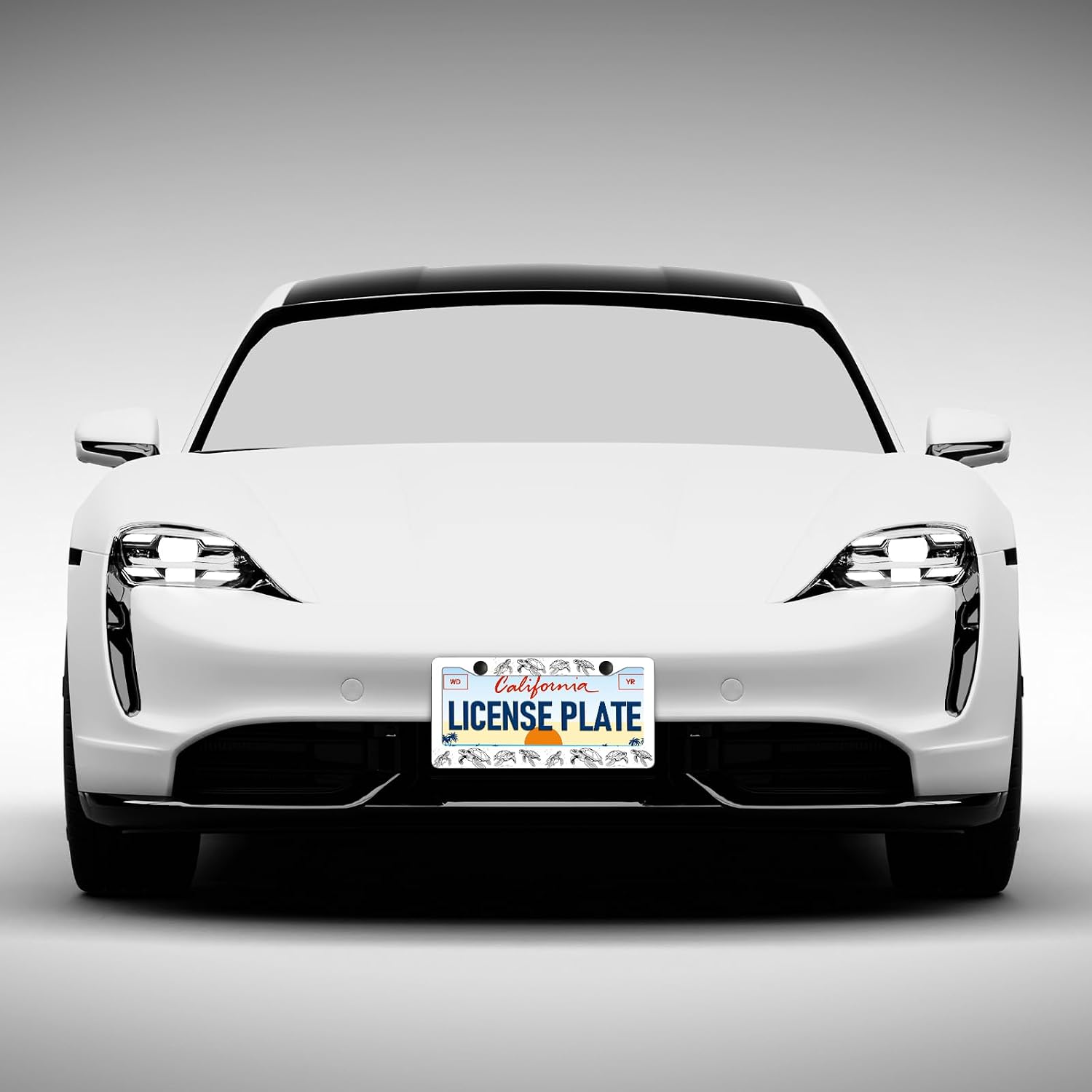 HCSS Sea Turtle License Plate Frames - 2 Pack White Turtle Animal License Plate Holder, Aluminum Metal Rust-Proof Waterproof Car Decorative Tag Frame for Standard US 12x6 Inch image 5