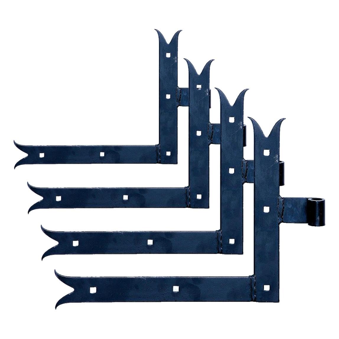 Penture équerre noire Alberts 14mm | Ferrure forgée haut de gamme pour volet battant