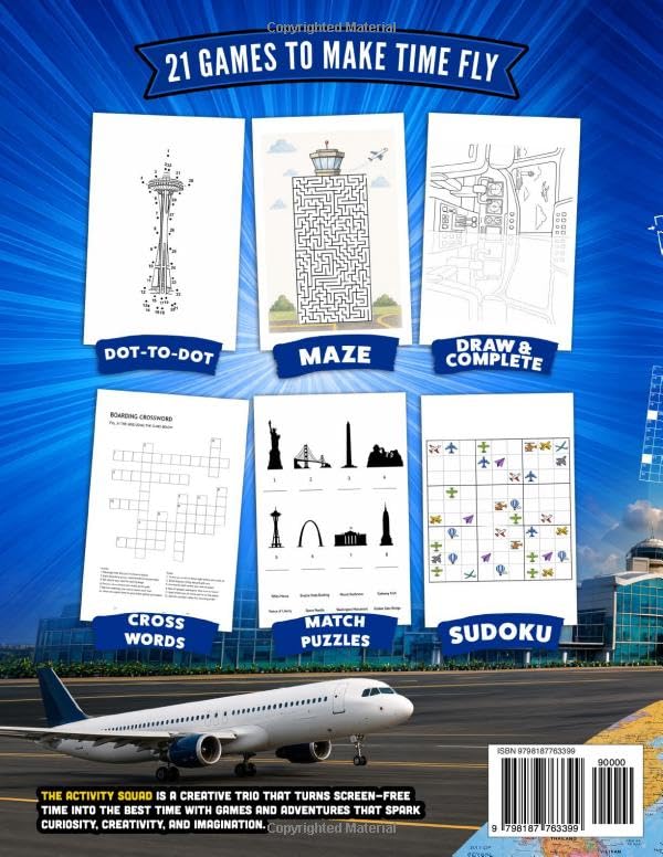 Engaging Airport & Airplane Activity Book for Fly Kids 8-12: 10 Hours of Screen-Free Travel Fun with Puzzles, Mazes, Word Searches, Crosswords, Drawing Challenges, and Games image 3