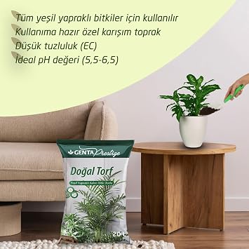 Genta Prestige Fertilizer for Green Leaf Plants (NPK) Additive Natural Soil Peat 20 Lt
