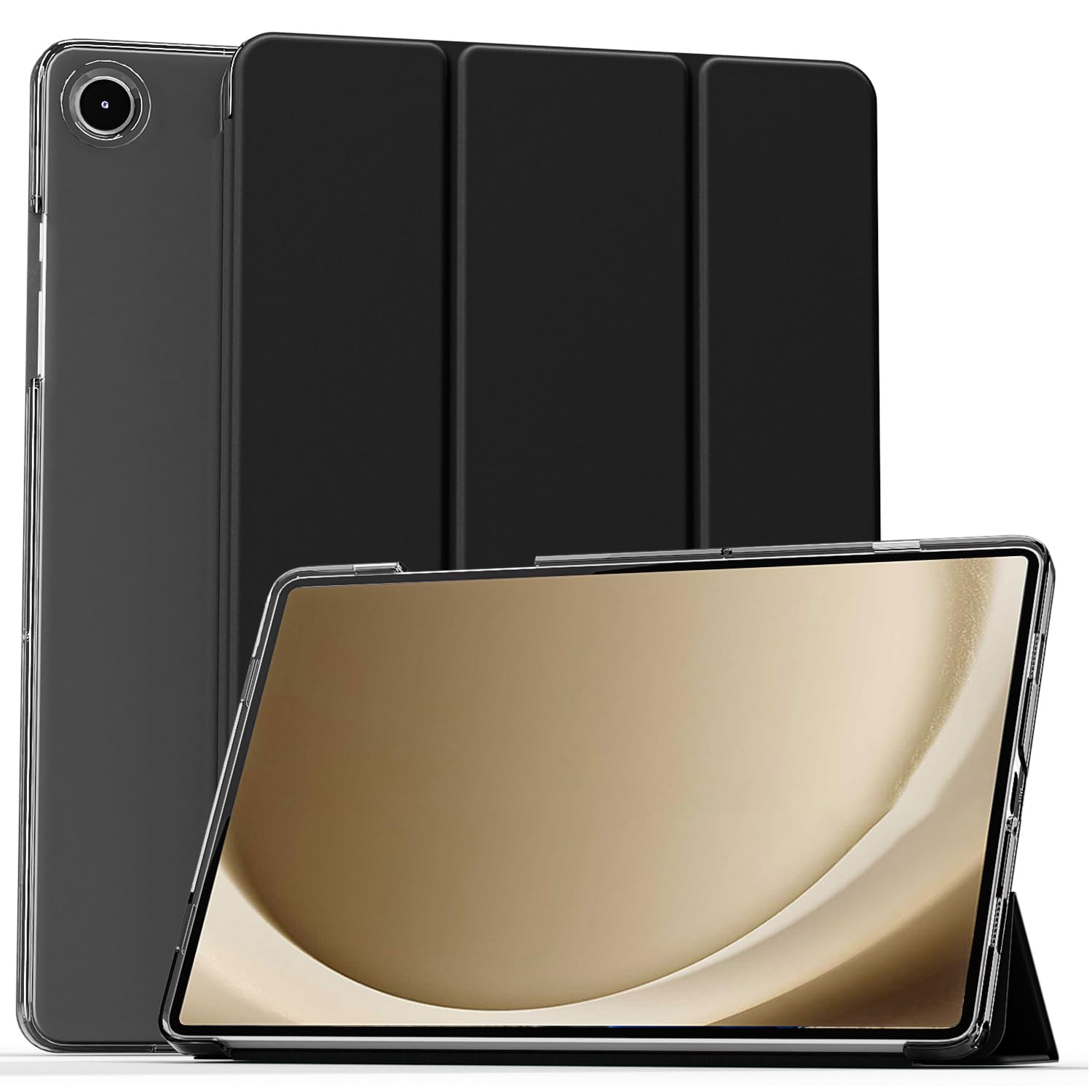 Smart Case For Samsung Galaxy Tab A9 Plus 11 inch Released 2023 Model Numbers are SM-X210, SM-X215, SM-X216B Magnetic Stand Cover (Black)