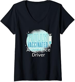 Womens I've Been Vaccinated Ambulance-driver V-Neck T-Shirt