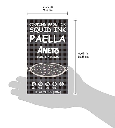 Miniatura 8 de Aneto Caldo base de cocina de paella de tinta de calamar  33.83 onzas  1 paquete  Ingredientes 100% naturales