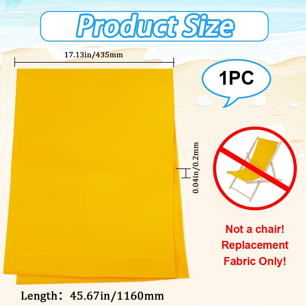 GORGECRAFT 1pcs Beach Sling Chair Replacement 435 * 1165mm Chair Oxford Cloth Gold Chair Fabric Reclining Sling Replacement for Sunbathing Garden Courtyard Beach Relaxation