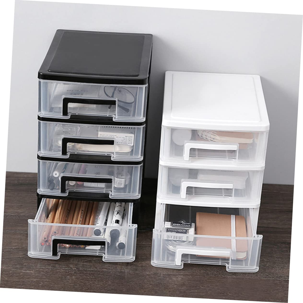 Operitacx Boîtes De Rangement En Plastique Avec Tiroirs Support Pour Articles Divers Armoire De Rangement Blanche Bureau Salle Détude Salon