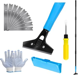Floor Scraper Long Handle Heavy Duty, 8-72" Adjustable Razor Blade Scraper Tool for Removing Paint, Tile Adhesive, Gum, Glass, Wallpaper, Popcorn Ceiling, Floor & Wall Cleaning (2 Pack)