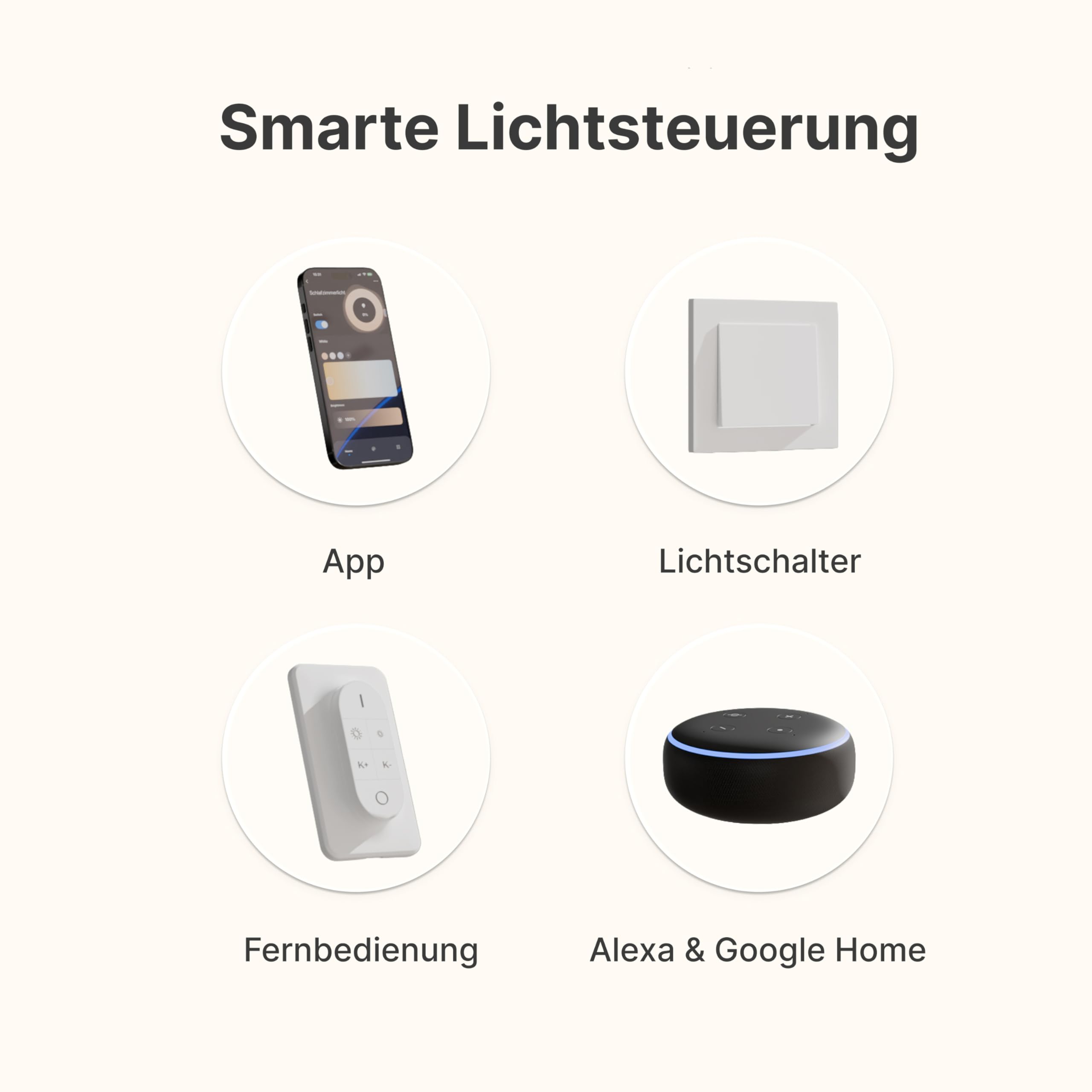 Dimmbare Pendelleuchte 'Learis', LED Deckenleuchte, moderne Hängelampe Esstisch Wohnzimmer Smart Home Alexa Google Home Tuya