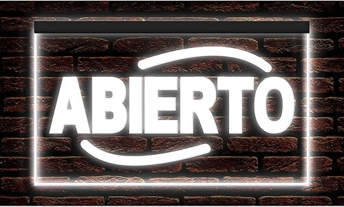 Miniatura 8 de 110092 Abierto Español Abierto - Letrero de neón con luz LED para bar, pub, cafetería, restaurante, tienda (12 x 8 pulgadas, rojo)