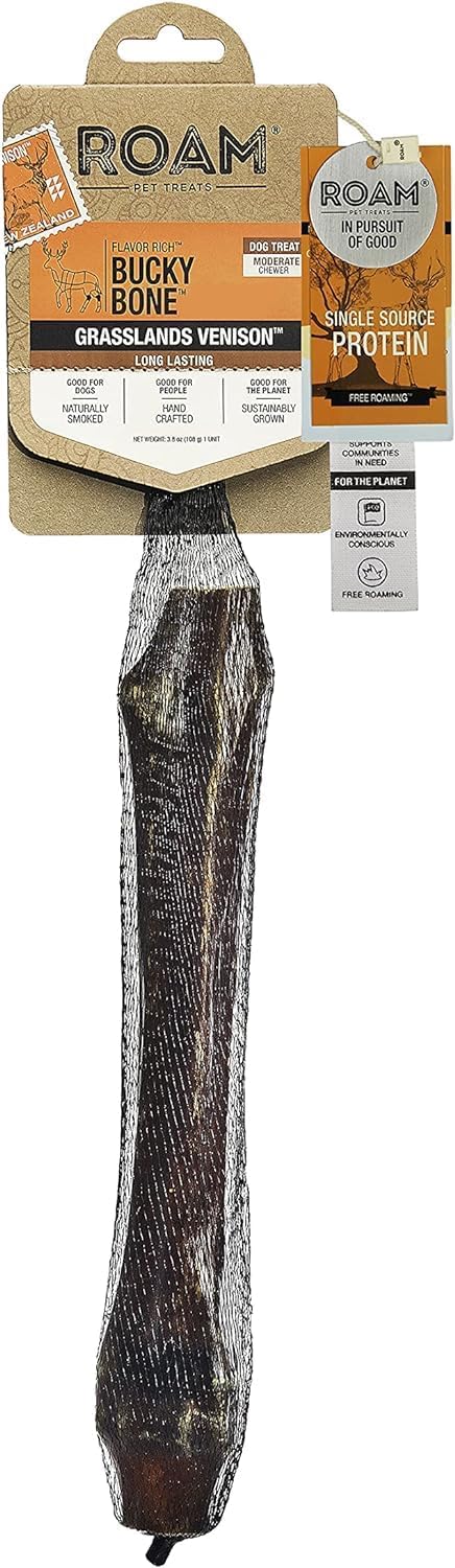 ROAM Venison Dog Bone Chew - Long Lasting Bone for Dogs, 11 oz