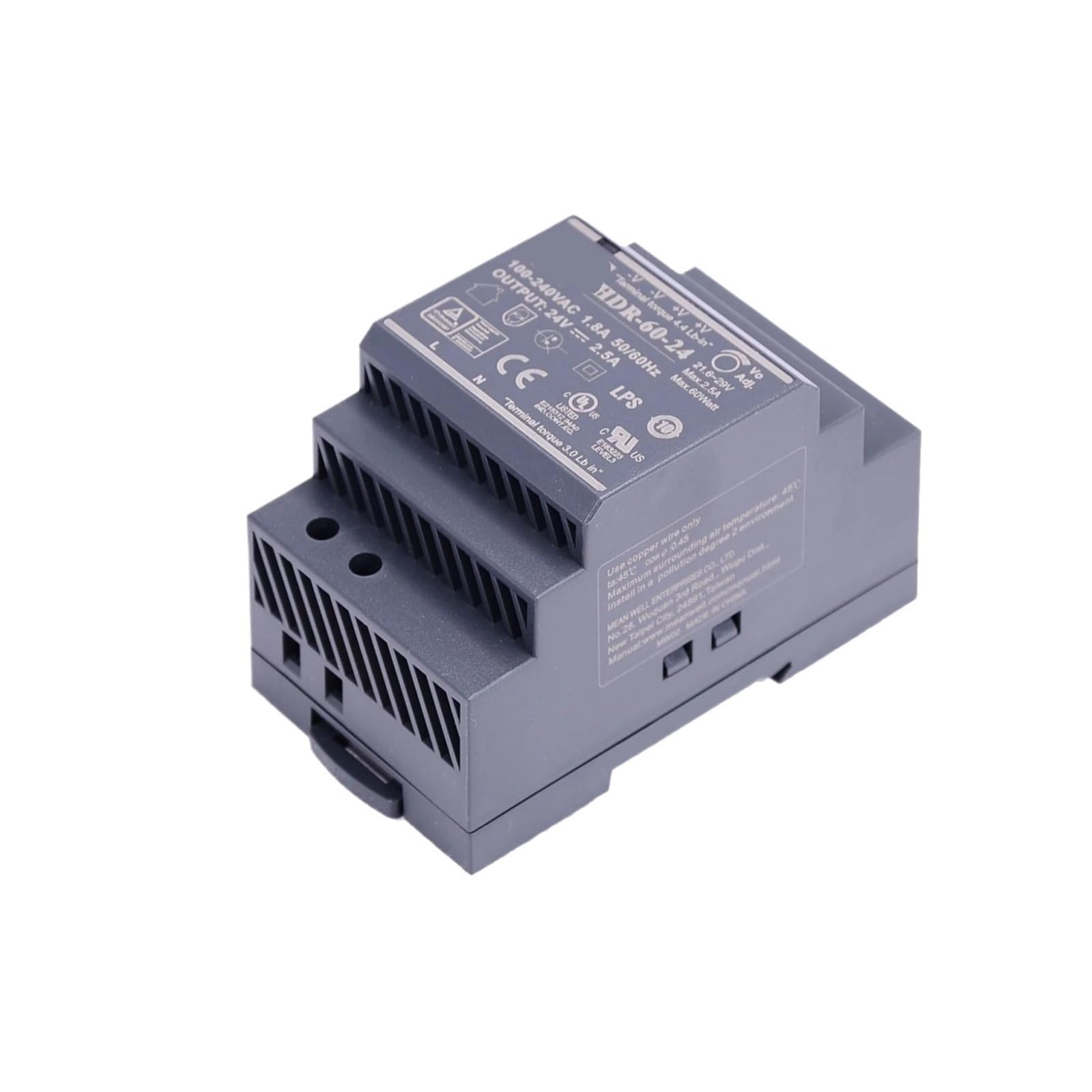 Alimentation sur rail HDR-30 24V au format escalier ultra compact