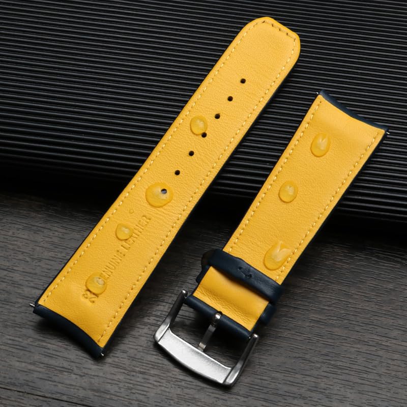 Cinturino da uomo in vera pelle di colore blu 22mm 23mm cinturino per Citizen AT8020-54L / JY8078 con cinturino con fibbia pieghevole