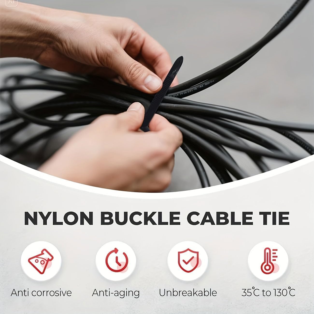 150pcs Nylon Cable Tie Buckle, Zip Ties for Auto Heavy Duty Nylon Universal Cable Tie Buckle Self-Locking for Car Repair Household Use Car Owners DIY Enthusiasts Mechanics
