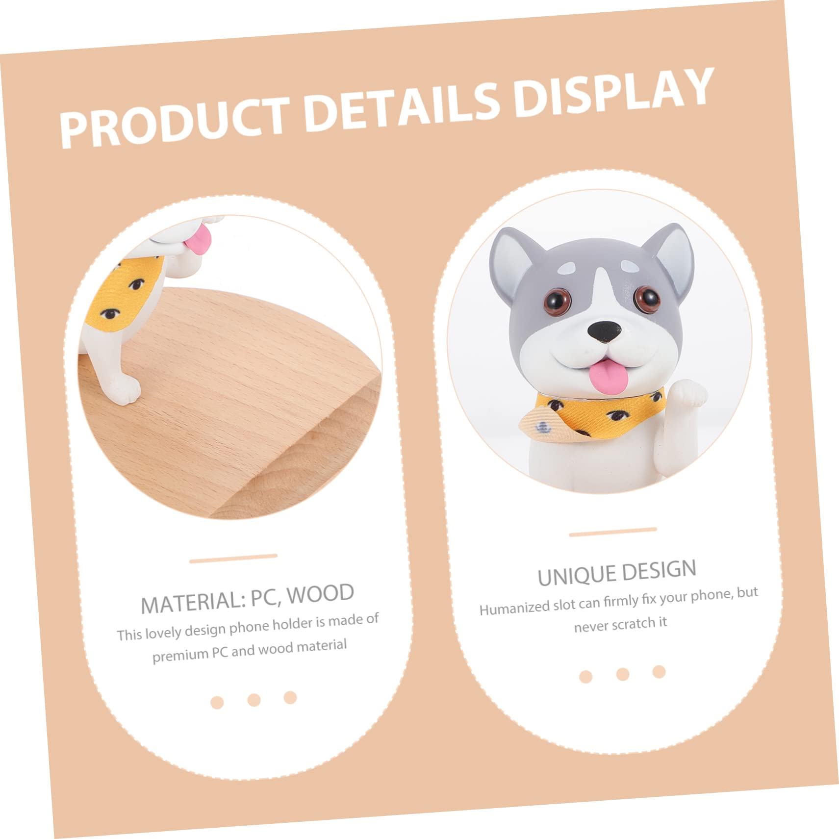 jojofuny 2pezzi Supporto Telefonico Per Cellulare Forma Di Cagnolino Design Adorabile e Supporto Stabile Per Videochiamate e Musica Accessorio Creativo Per Scrivania e Tavolo Per Amiche e