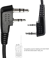 Vista 2 de Compatible con Baofeng UV-5R BF-F8HP UV-82 Radios Auricular Kenwood 2 Pin Radio bidireccional Walkie Walkie Walkie Kit de vigilancia Auriculares