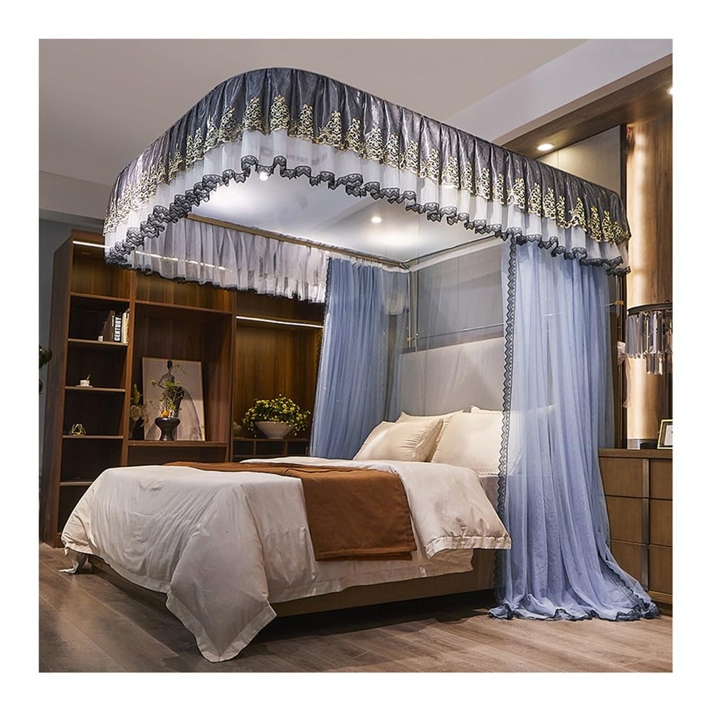 Moustiquaire de lit King Size haut de gamme avec cadre métallique robuste