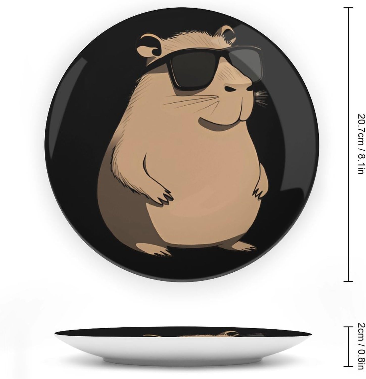 Capybara with Glasses Bone China Decorative Porcelain Plates Dinnerware Ornaments