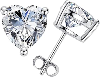 AnuClub 1cttw-6cttw Moissanite Stud Earrings D Color VVS1 925 Sterling Silver Timeless Sparkle Studs Daily Elegance Earrings for Women Wife Her with Certificate