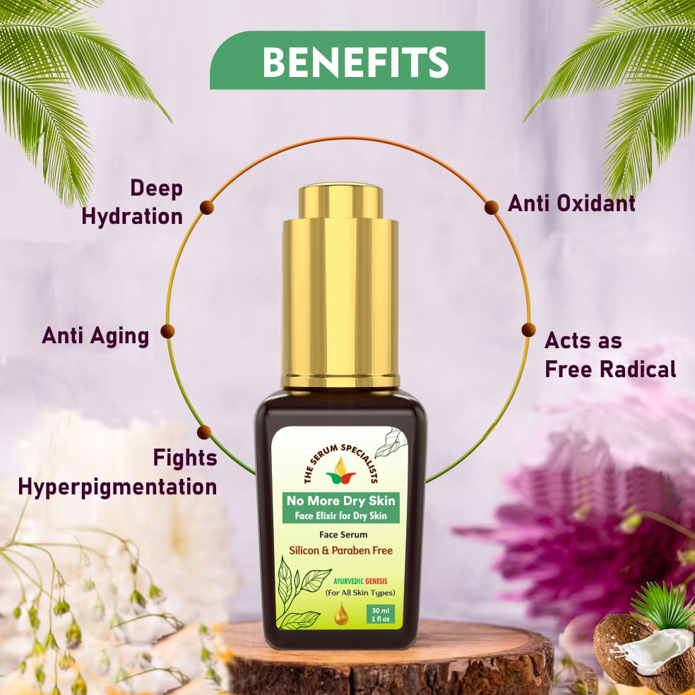 Image of No More Dry Skin Face Elixir - Hydrating & Nourishing | Intense Moisture | Replenishes and Softens Skin | 30ml