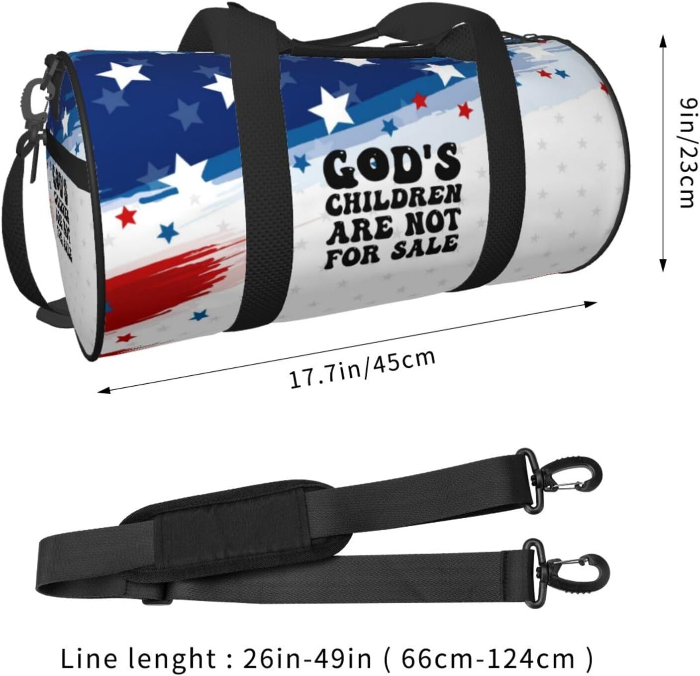 UNDEX God'S Children Are Not For Sale Gym Duffel Bag Adult Yoga Bag Lightweight Carryon Gymbag Sport Duffel Bag For Man Women, Black