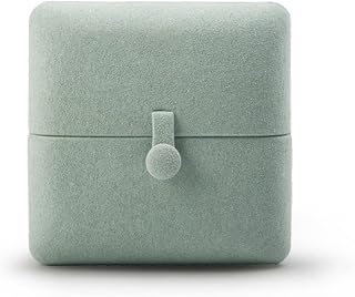 Joyero Caja de Embalaje de Joyas Caja de Regalo Azul Hielo Azul Microfibra Correa de Metal botón Colgante Pulsera Caja de Cadena Joyero Grande(Bracelet Box)