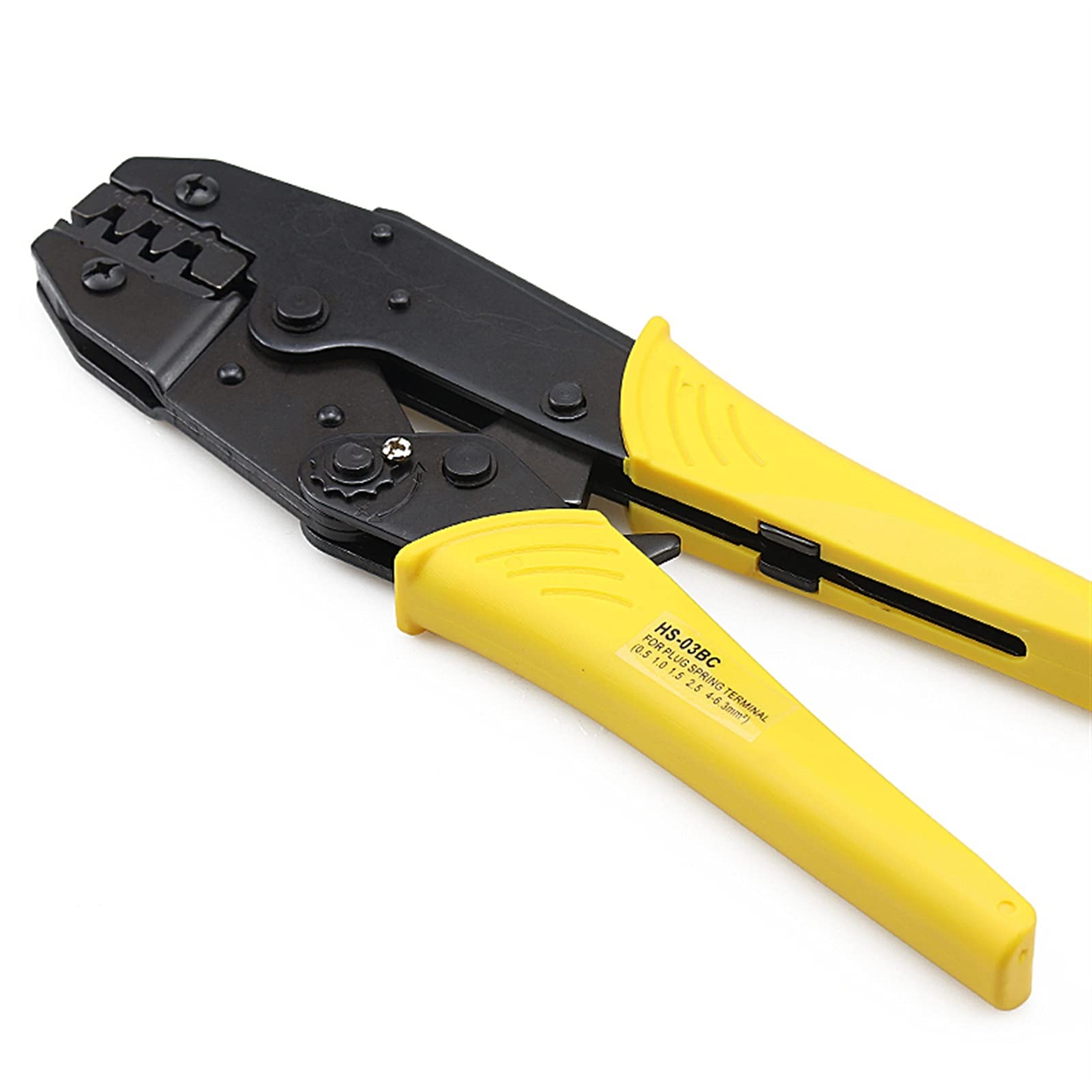 Pelacables Herramienta de engarce Kit de plier Stripping Herramientas Ratchet Engarque alicates para enchufe/Tubo/Aislamiento/Sin aislamiento/Casquillo de engarce/Terminales(HS03BC 4JAW)