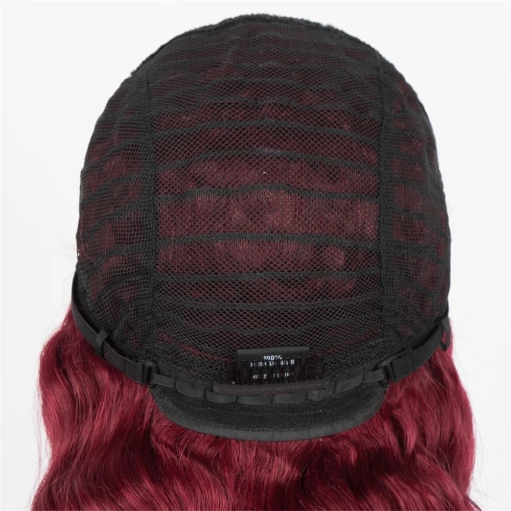 Schöne Roter kurzer, tief gewellter Bob, 100% Echthaar(24inches)
