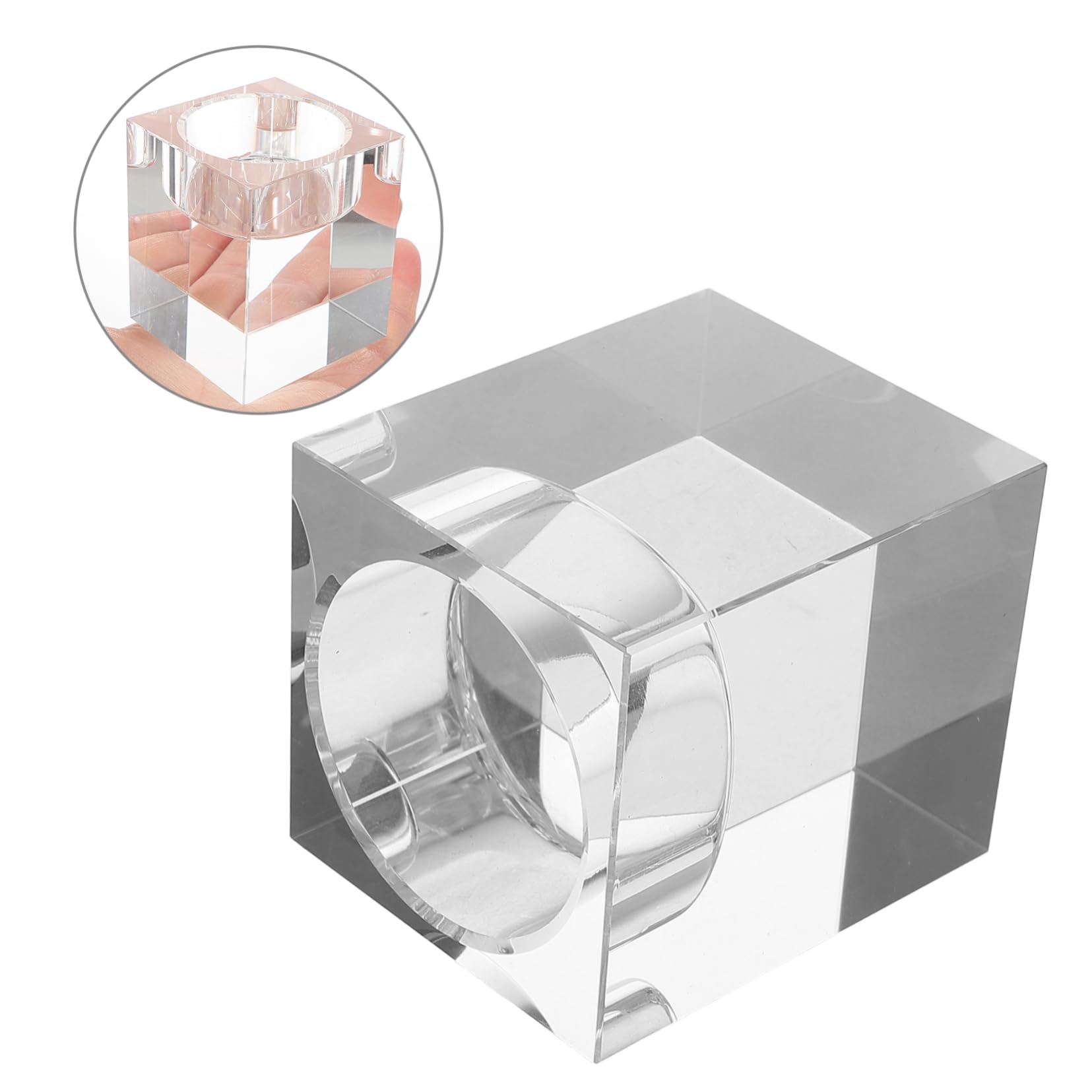 Portavelas de Té Cuadrados de Cristal Transparente 4 Piezas | Decoración para Centro de Mesa y Hogar, Diseño Elegante y Estable, Adecuado para Boda y Café