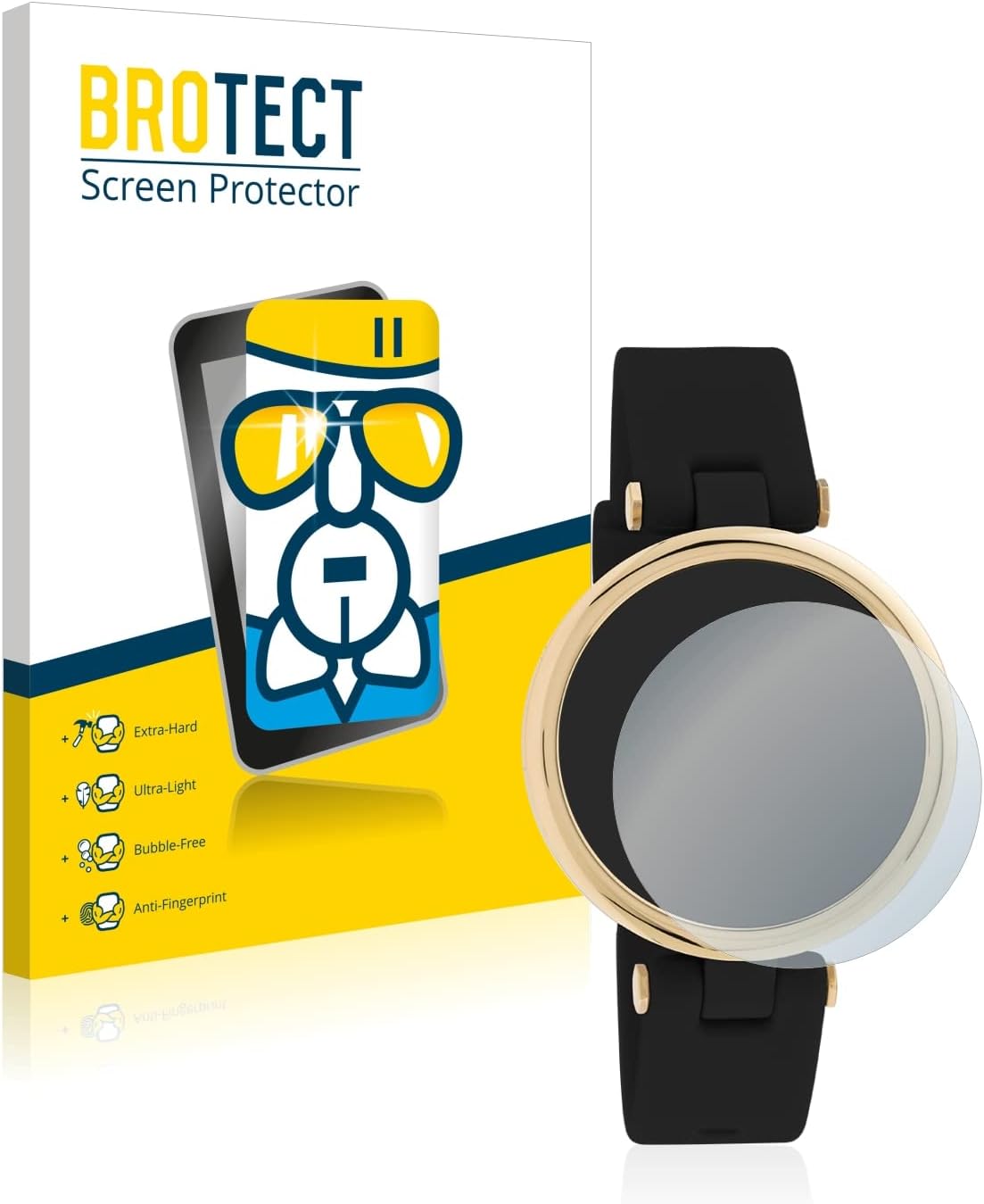 brotect Glass Screen Protector Film Compatible with Oozoo Smartwatches Q0040 2/3/4/5/6/7/8/10/11 - Glass-Foil Protection [Scratch Resistant]