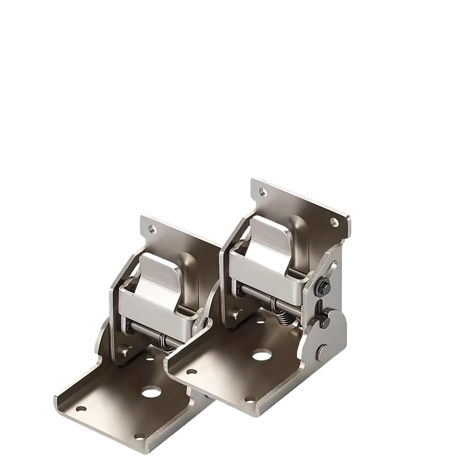 Folding Locking Hinge The Heavy-Duty Folding Bracket with 90-Degree Self-Locking Hinges for Table Legs and Ledges, 330 Pounds Per Piece(Silvery-2PCS)