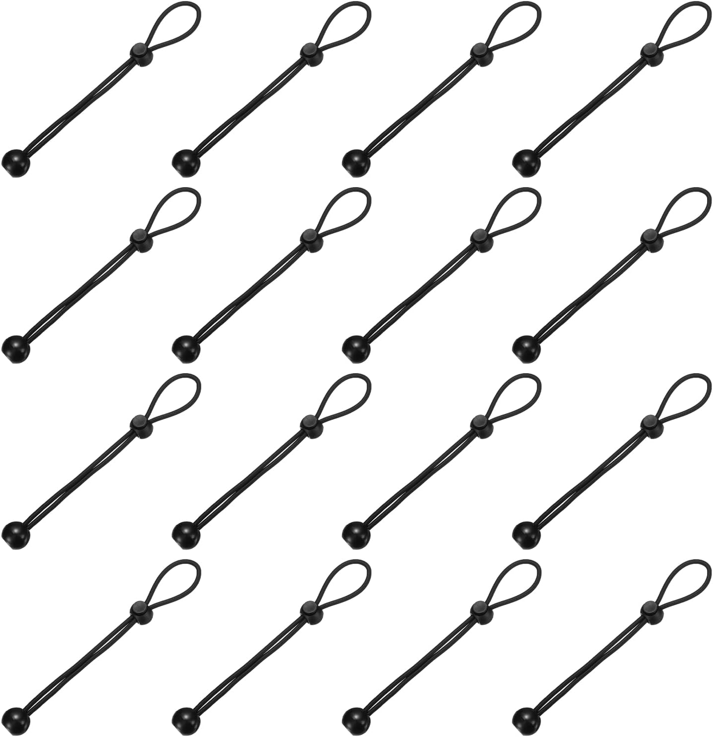PATIKIL Ball Bungee Cords, (20cm / 8 Inch, Black) (16 PCS) Universal Bungee Tie Downs, Suit for Shelter Camping Cargo Outdoor Roller Blinds Tents Canopies Tarp