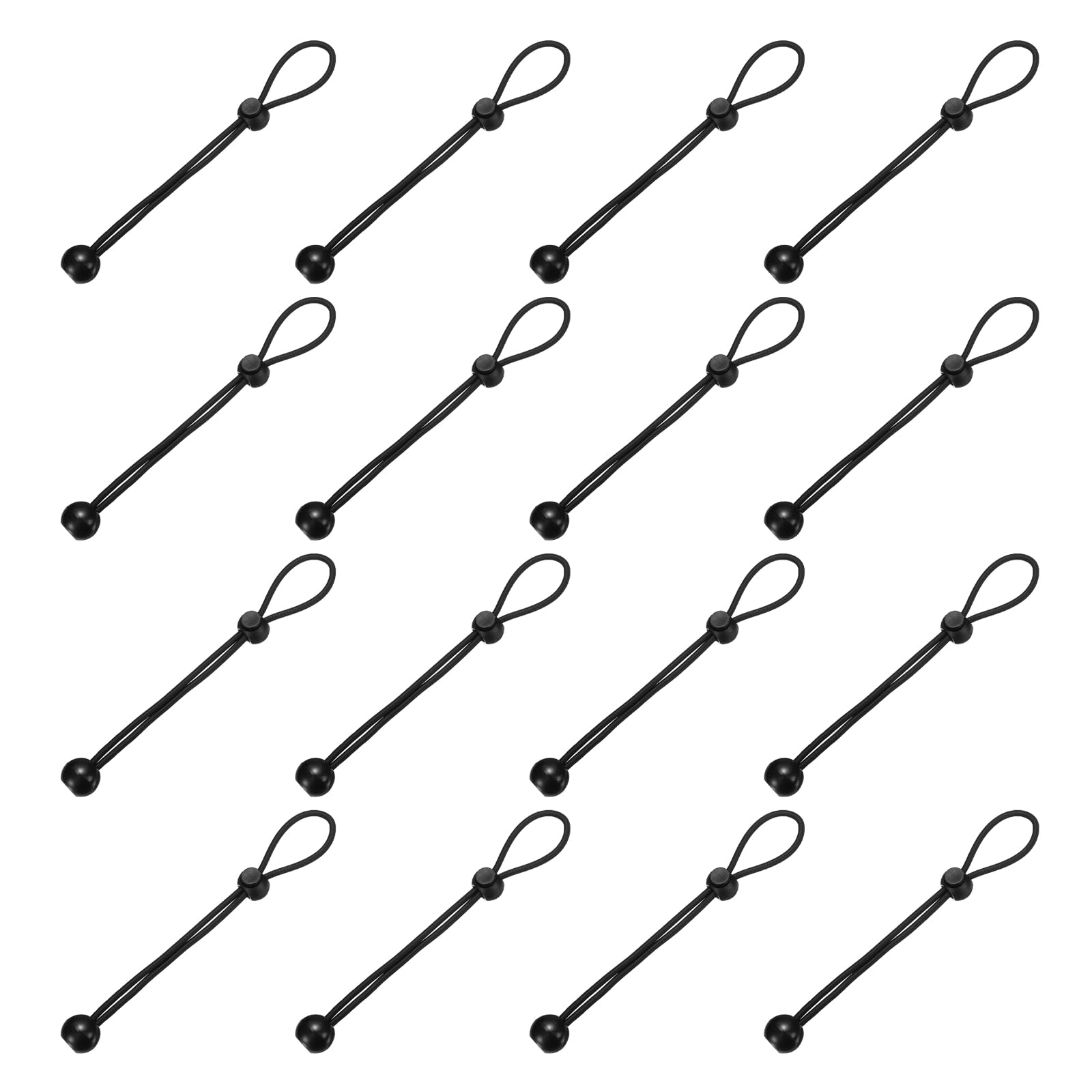 PATIKIL Ball Bungee Cords, (20cm / 8 Inch, Black) (16 PCS) Universal Bungee Tie Downs, Suit for Shelter Camping Cargo Outdoor Roller Blinds Tents Canopies Tarp