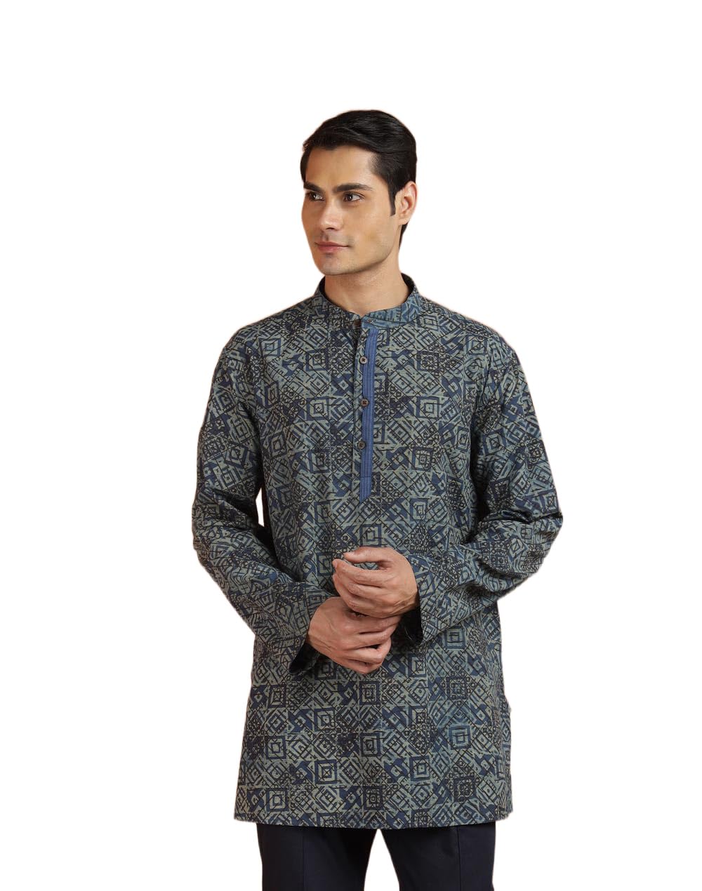 fabindia Indigo Cotton Dabu Short Kurta-picture-31