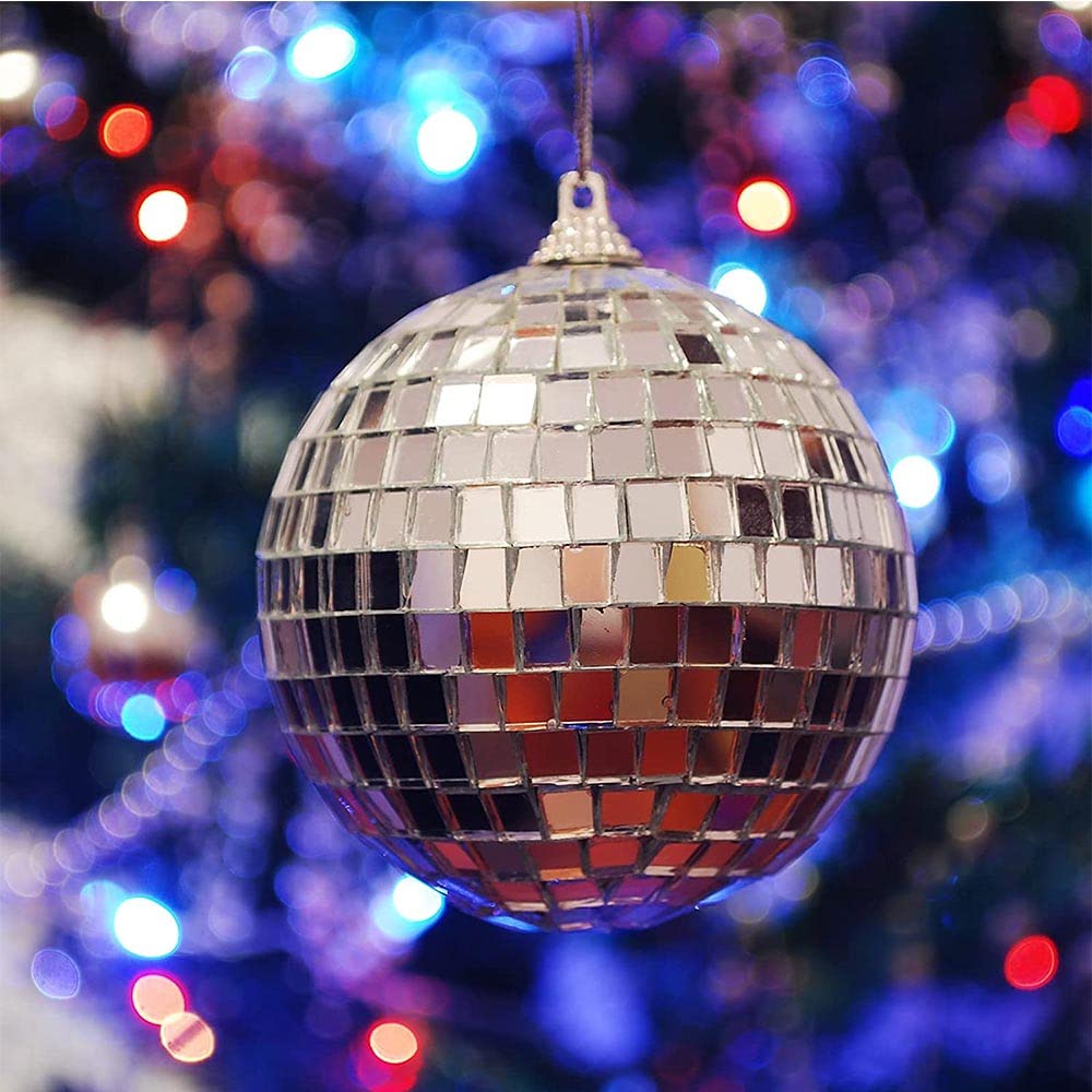 24 Boules Disco Miroir Argentées 3 Cm - Boules à Facettes Suspendues Pour Décorations Fête, Mariage, Noël, DIY