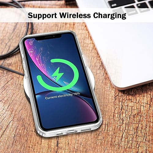 Image of TENOC Phone Case Compatible with iPhone XR, Clear Case Non-Yellowing Protective Bumper Hard Back Cover for 6.1 Inch